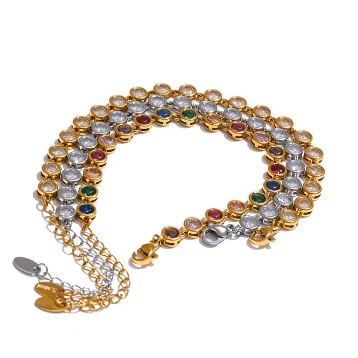 Colar Dourado Pedras Zircônia
