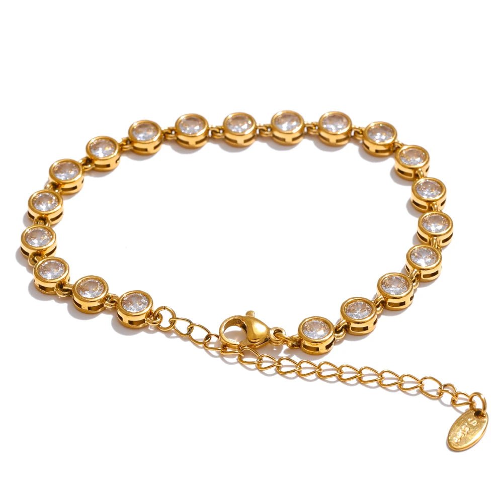 Colar Dourado Pedras Zircônia - Amare_32 folheada a ouro da Vonn | Vonn