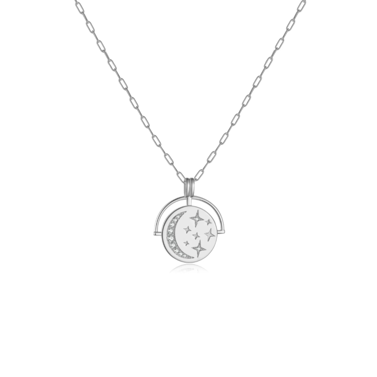 Colar Lua Estrelada Prata 925