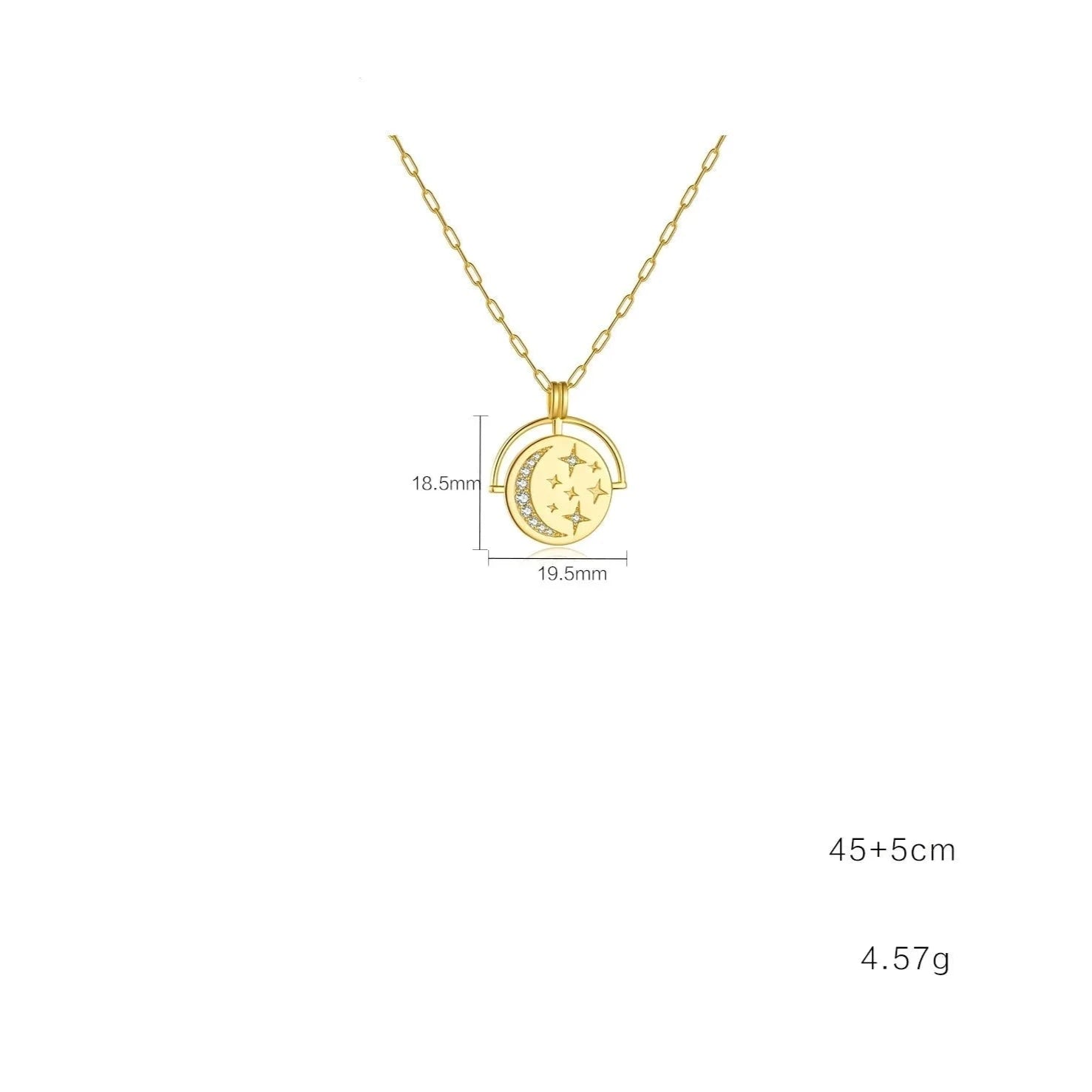 Colar Lua Estrelada Prata 925