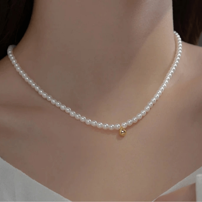 Colar Pérola Prata 925 - Amare_24 folheada a ouro da Vonn | Vonn