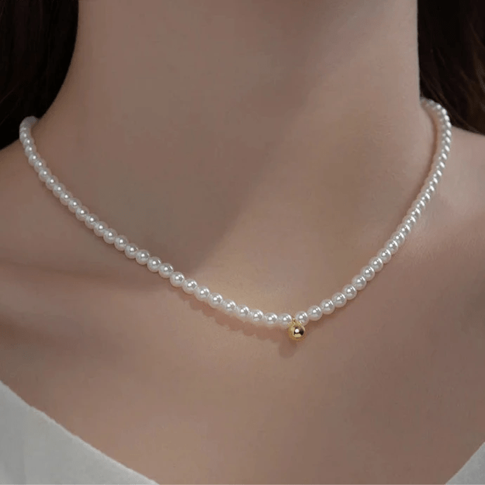 Colar Pérola Prata 925 - Amare_24 folheada a ouro da Vonn | Vonn
