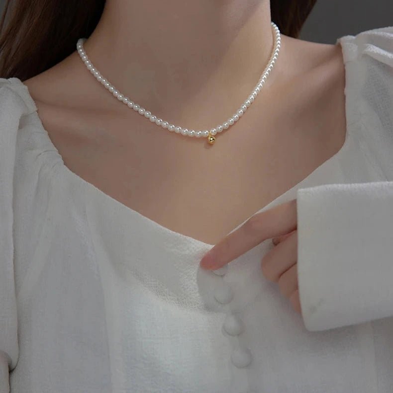 Colar Pérola Prata 925 - Amare_24 folheada a ouro da Vonn | Vonn