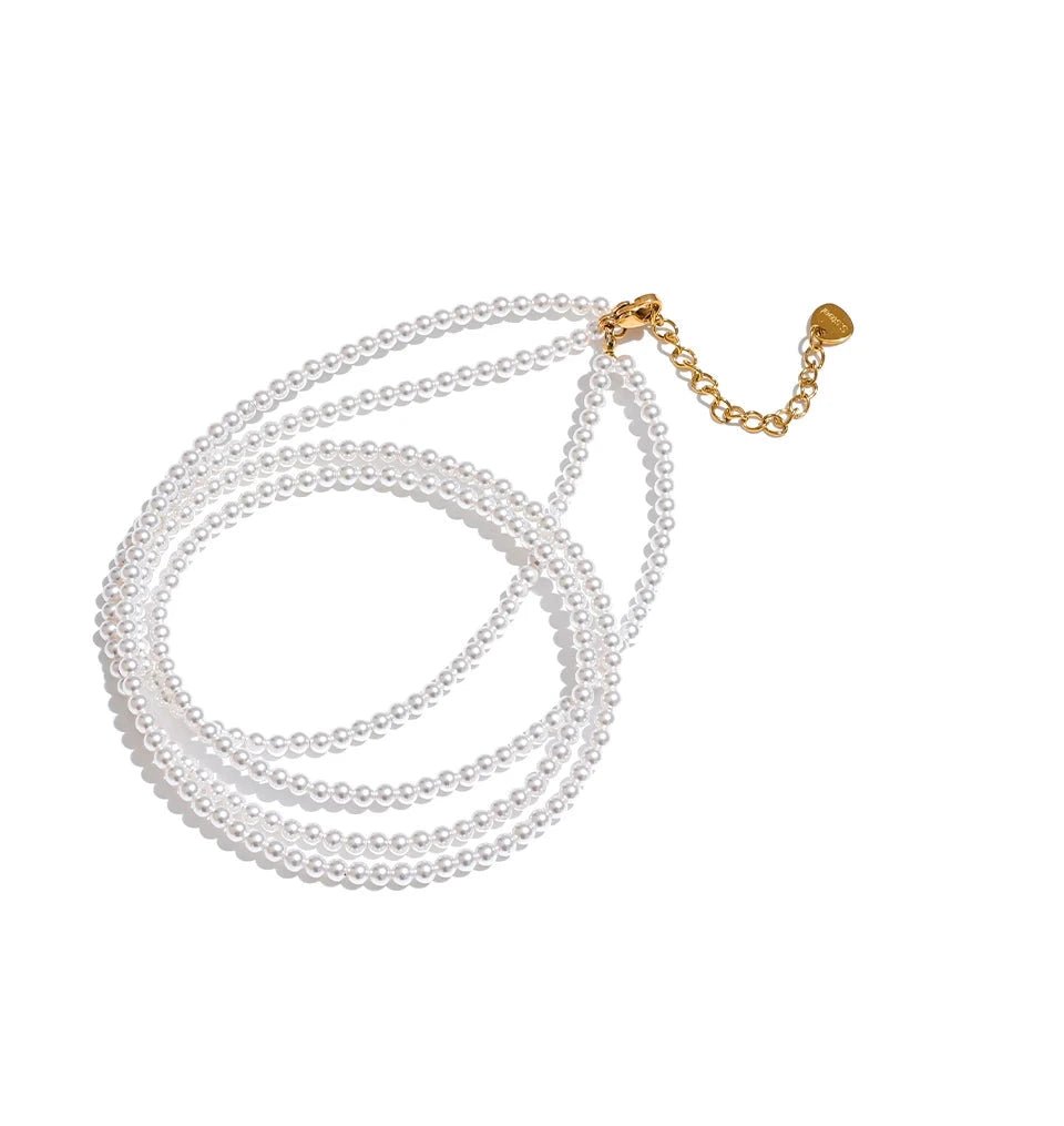 Colar Perolado Duplo Folheada Ouro 18K - Amare_51 folheada a ouro da Vonn | Vonn
