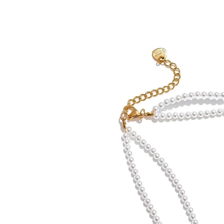 Colar Perolado Duplo Folheada Ouro 18K - Amare_51 folheada a ouro da Vonn | Vonn