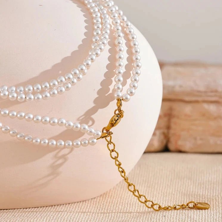 Colar Perolado Duplo Folheada Ouro 18K - Amare_51 folheada a ouro da Vonn | Vonn