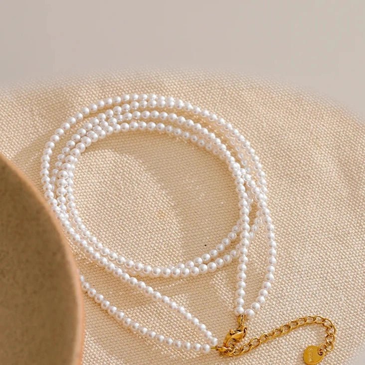 Colar Perolado Duplo Folheada Ouro 18K - Amare_51 folheada a ouro da Vonn | Vonn