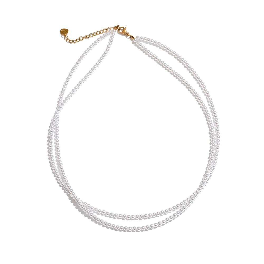 Colar Perolado Duplo Folheada Ouro 18K - Amare_51 folheada a ouro da Vonn | Vonn