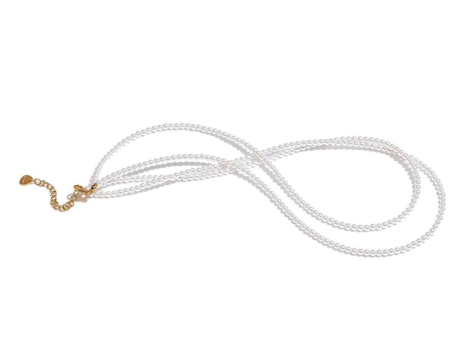 Colar Perolado Duplo Folheada Ouro 18K - Amare_51 folheada a ouro da Vonn | Vonn