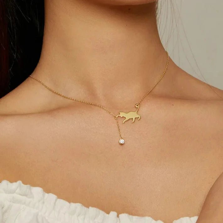 Colar Pingente Gato Prata 925