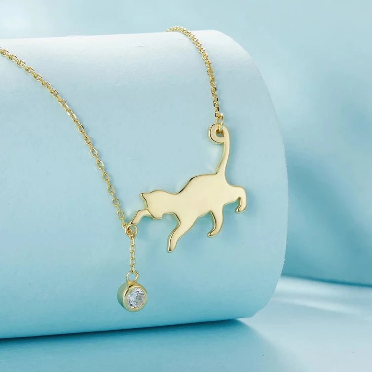 Colar Pingente Gato Prata 925