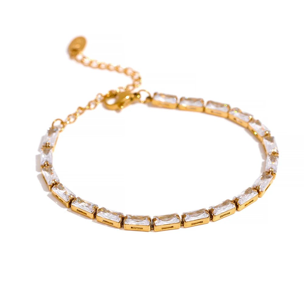 Colar Riviera Retangular - Amare_05 folheada a ouro da Vonn | Vonn
