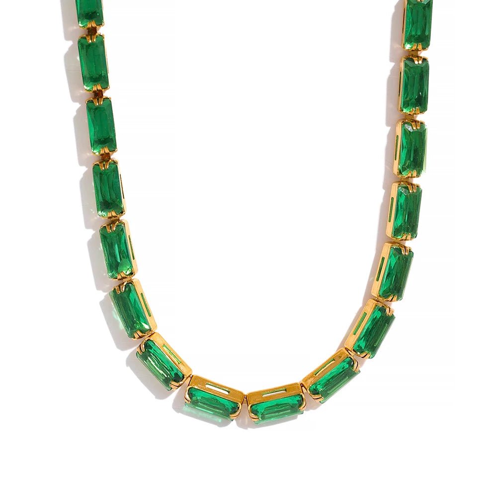 Colar Riviera Retangular - Amare_05 folheada a ouro da Vonn | Vonn