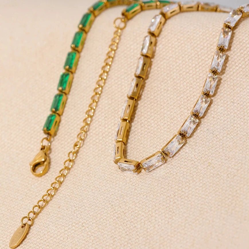 Colar Riviera Retangular - Amare_05 folheada a ouro da Vonn | Vonn