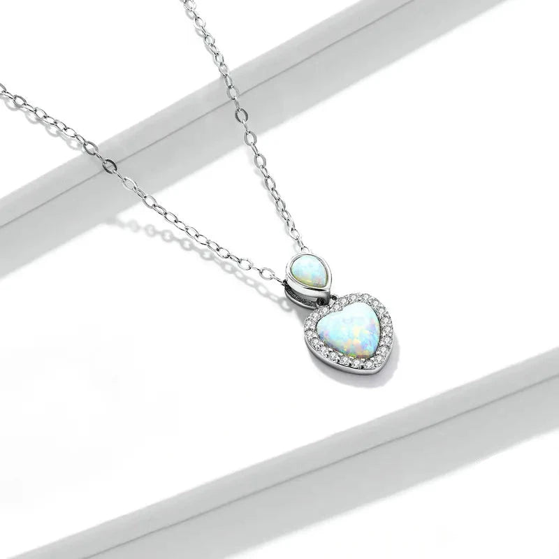 Conjunto Colar e Pulseira Coração em Prata 925 com Zircônia