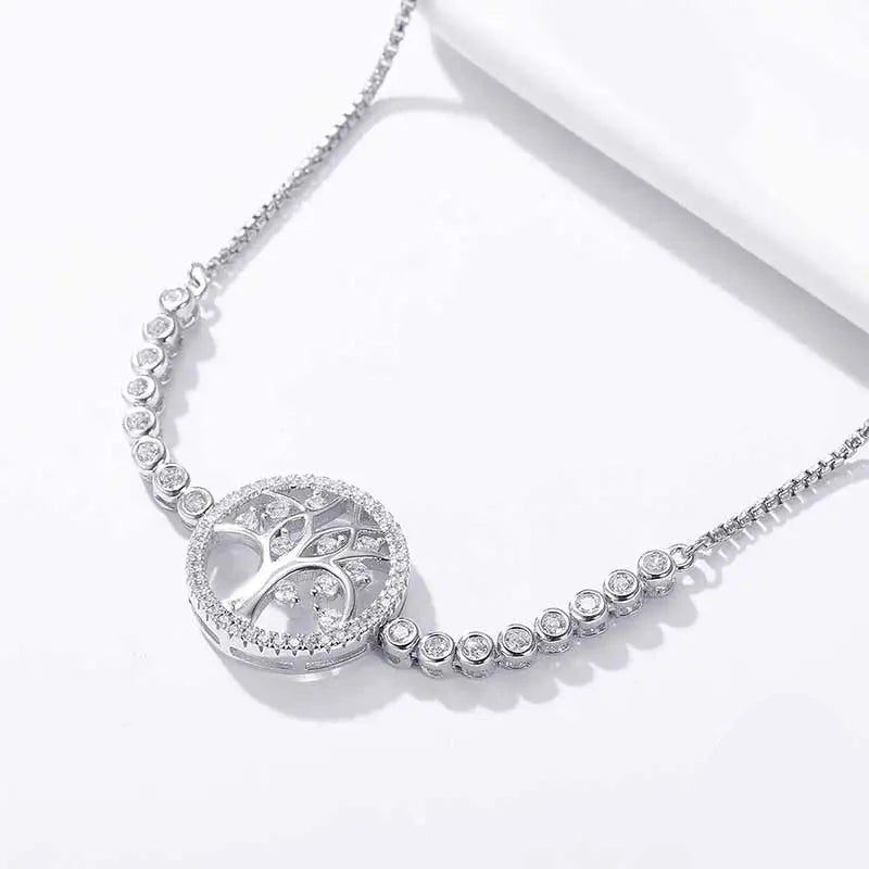 Pulseira Árvore da Vida com Zircônia em Prata 925