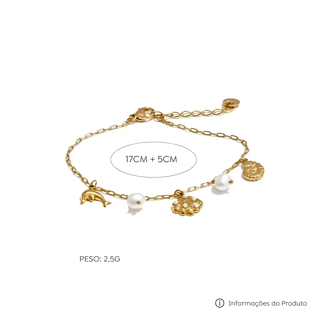 Pulseira Concha Dourada - Amare_27 folheada a ouro da Vonn | Vonn
