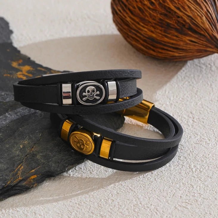 Pulseira Crânio em Metal Aço Inoxidável