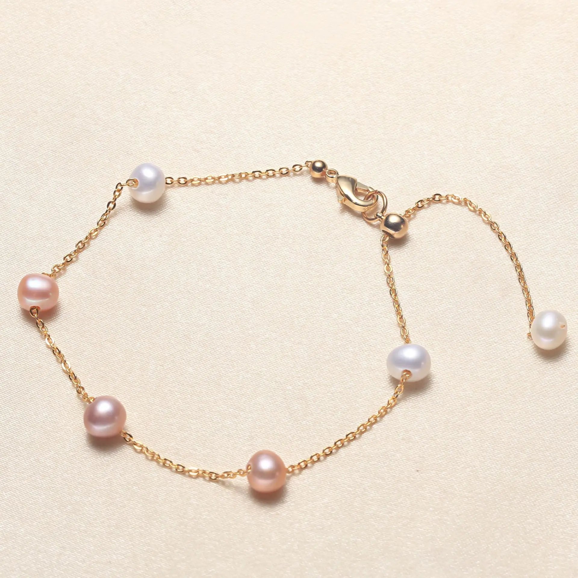 Pulseira de Pérola de Água Doce - Amare_23 folheada a ouro da Vonn | Vonn