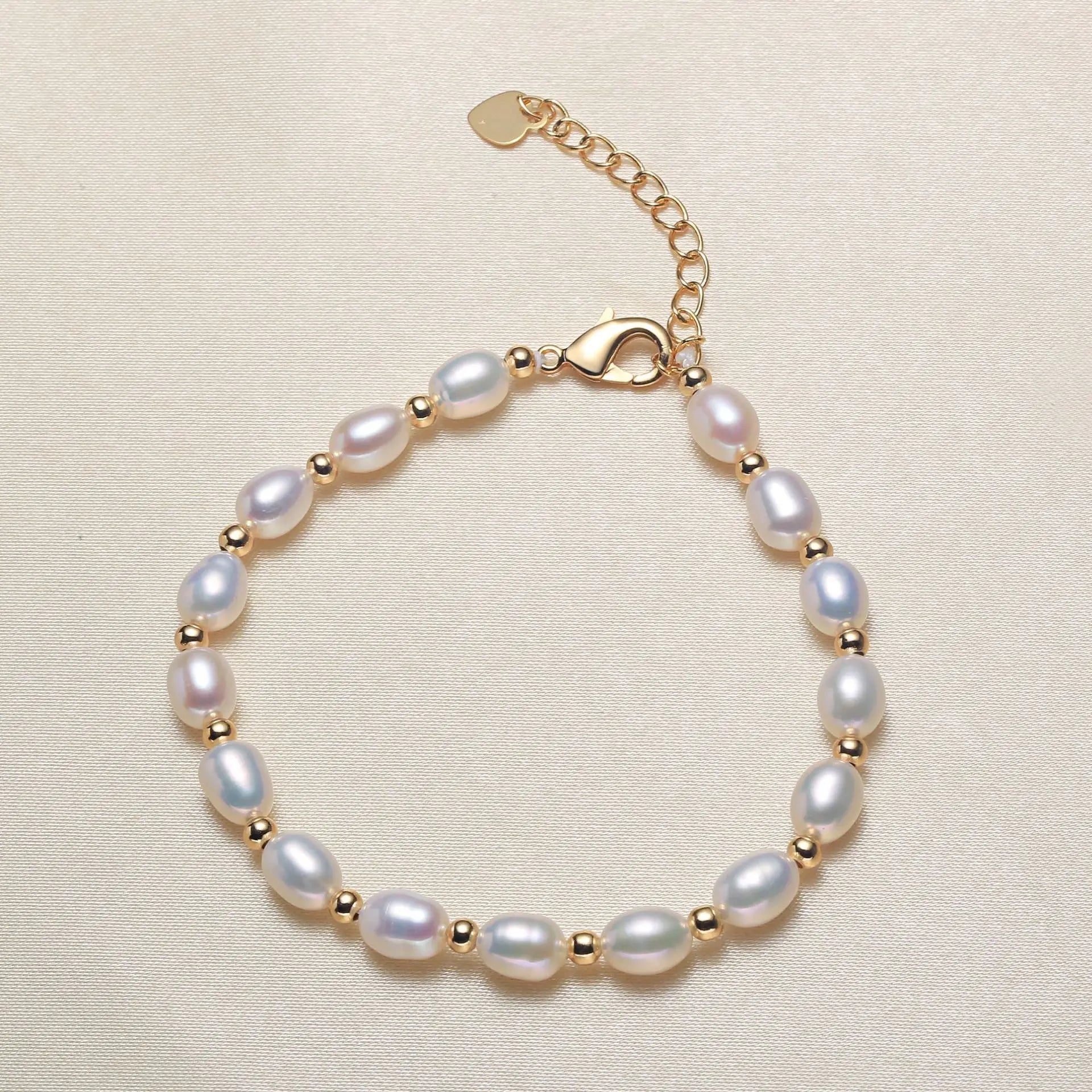 Pulseira de Pérola de Água Doce - Amare_23 folheada a ouro da Vonn | Vonn