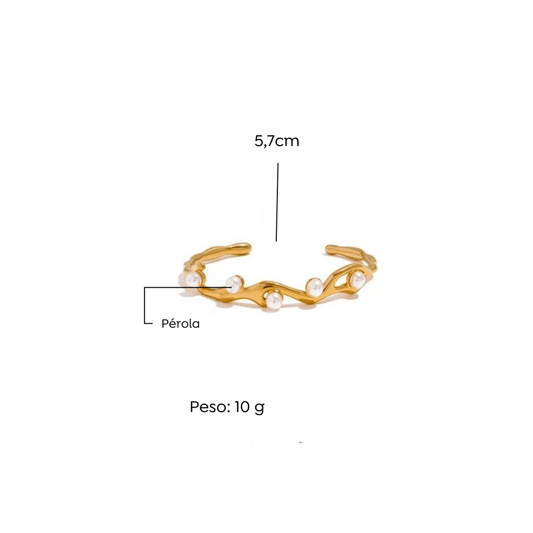 Pulseira Orgânica - Amare_44 folheada a ouro da Vonn | Vonn