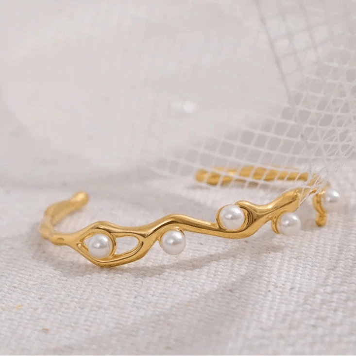 Pulseira Orgânica - Amare_44 folheada a ouro da Vonn | Vonn