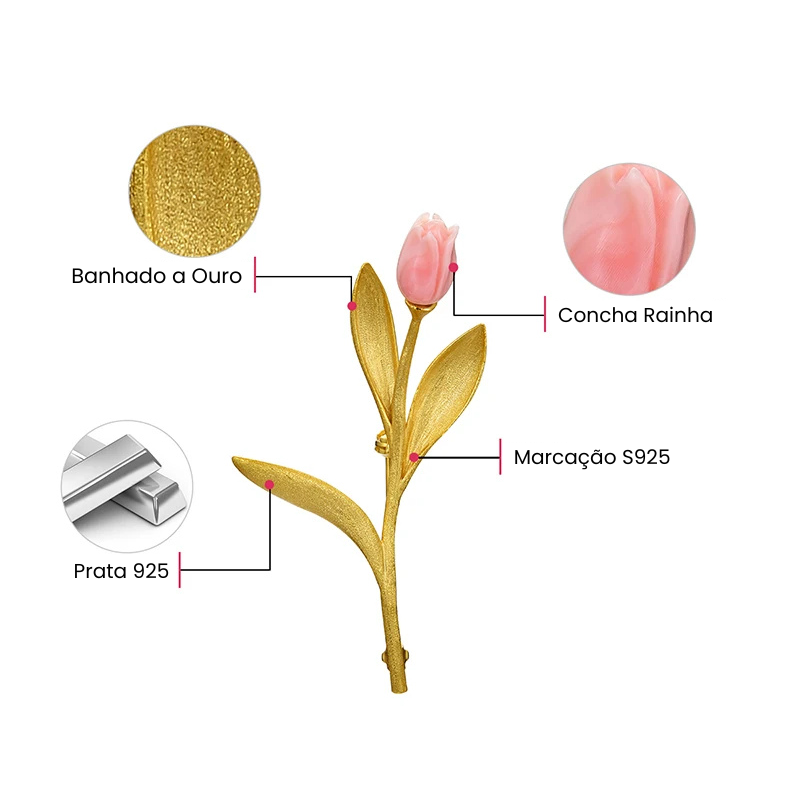 Broche Folha em Prata 925 – Design Elegante e Moderno