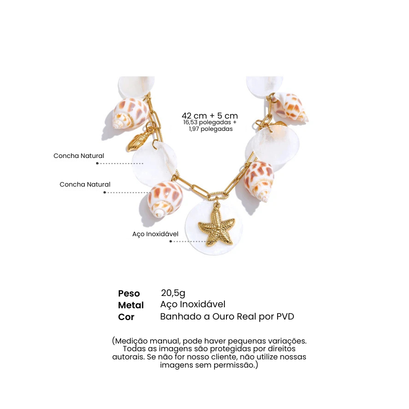 Colar Pingente Geométrico em Aço Inoxidável com Madrepéro