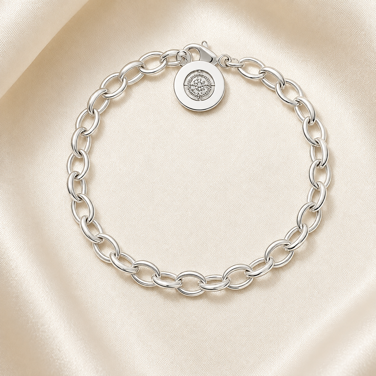 Cross Link Chain Charm Bracelets,925 Sterling Sliver Trendy Gift for Women,Europe Style Jewelry,Fashion Accessorie Club