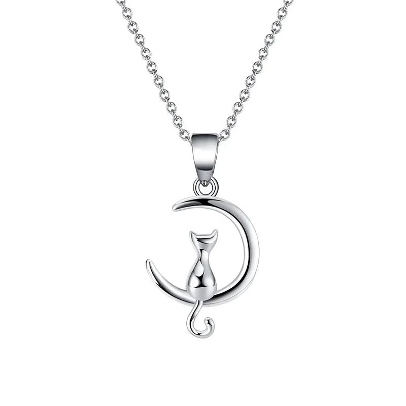 Colar Gato Prata 925 com Pingente Delicado