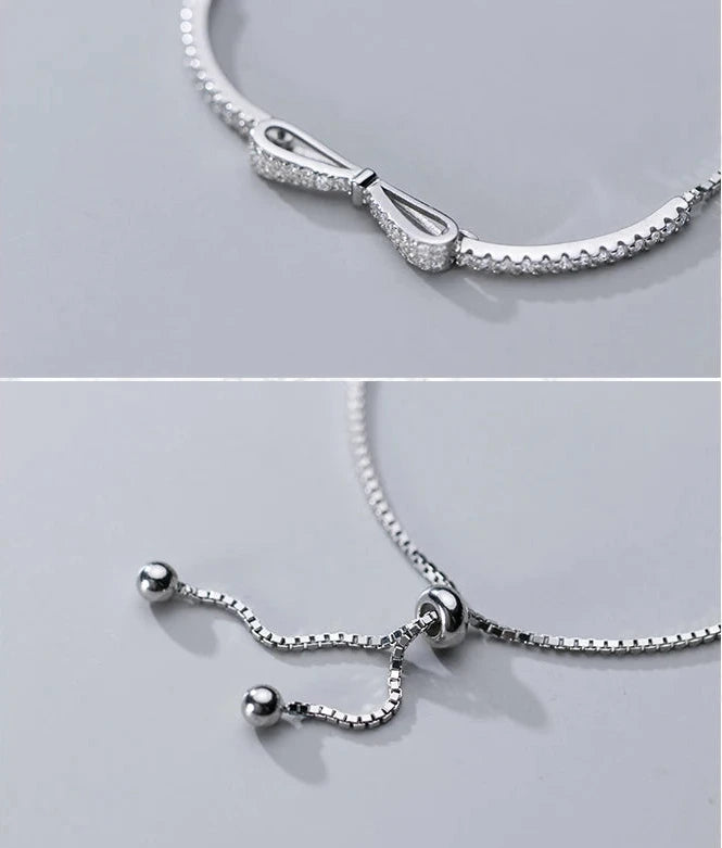 Pulseira Laço de Prata 925 com Zircônia – Elegância e Delicadeza