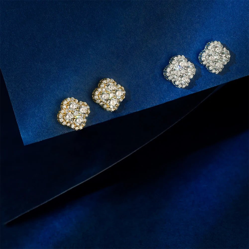 Brincos de Prata 925  com Zircônia Geométrica