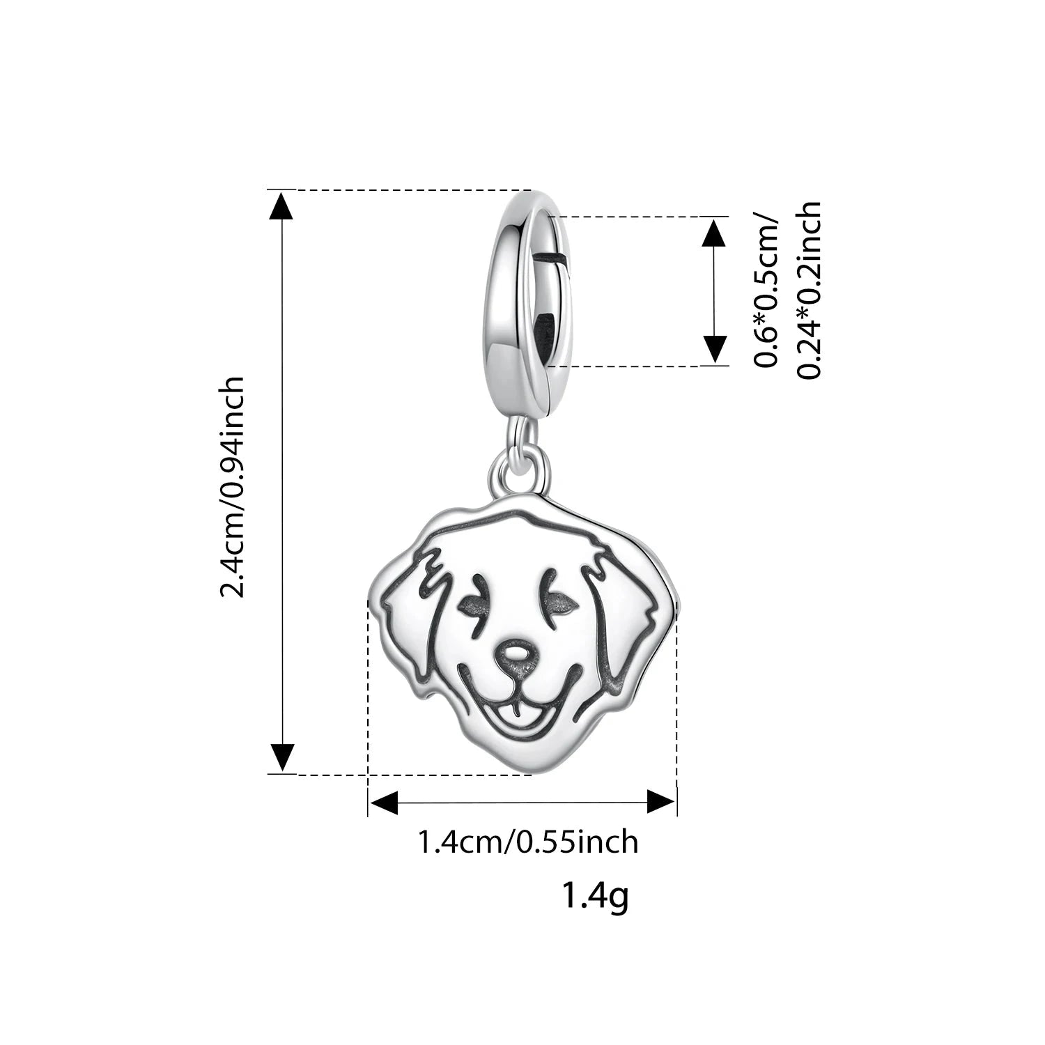 Berloque Cachorro em Prata 925 Para Pulseiras