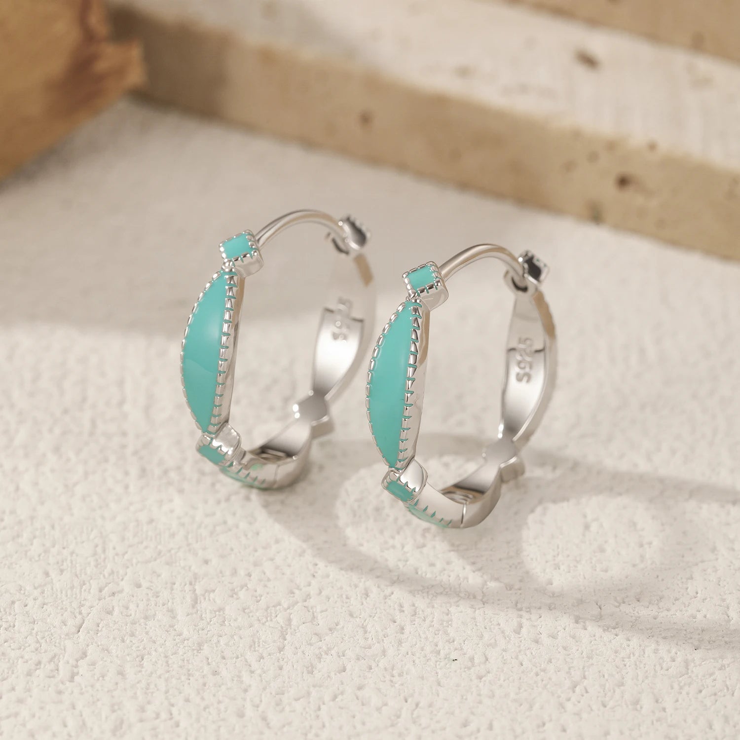 Brincos Argola Geométrica Prata 925  Feminino