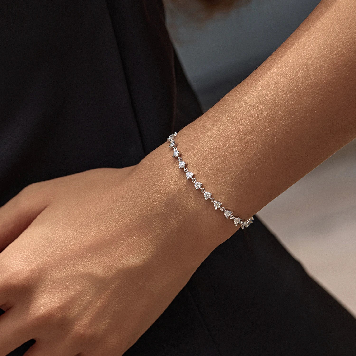 Pulseira Riviera em Prata 925 com Moissanita