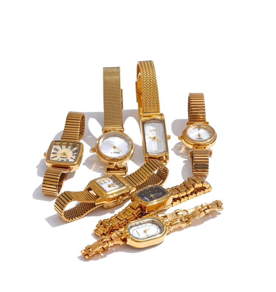 Relógio Digital Dourado Aço Inoxidável com Banho