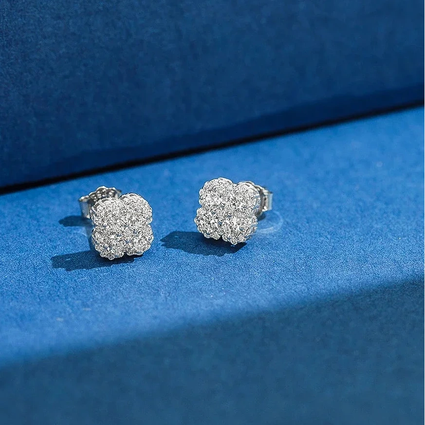 Brincos de Prata 925  com Zircônia Geométrica