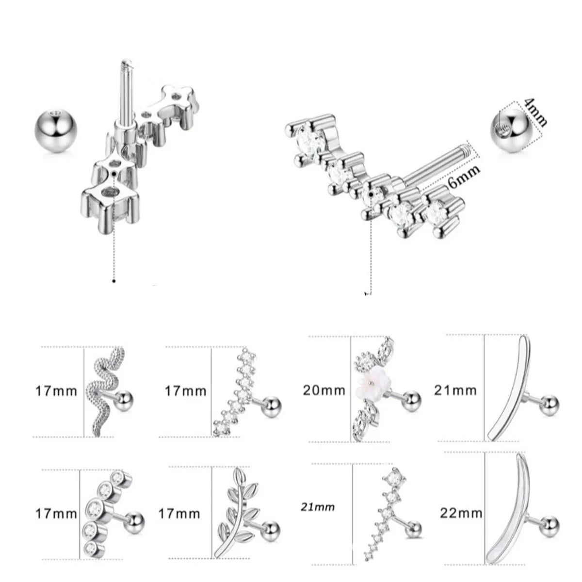 Brinco Animal Delicado em Aço Inoxidável Pino Stud