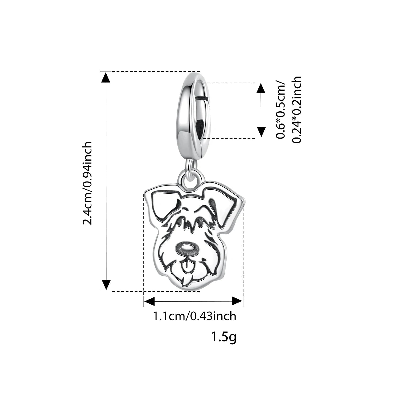 Berloque Cachorro em Prata 925 Para Pulseiras