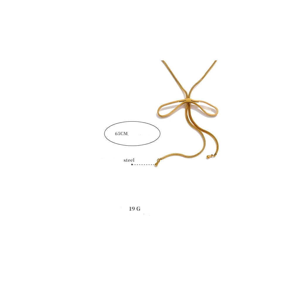 Colar Laço Dourado - Longo