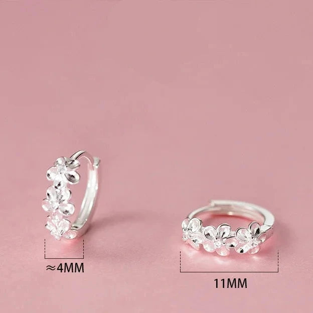 Brincos Argola Folhas Prata 925