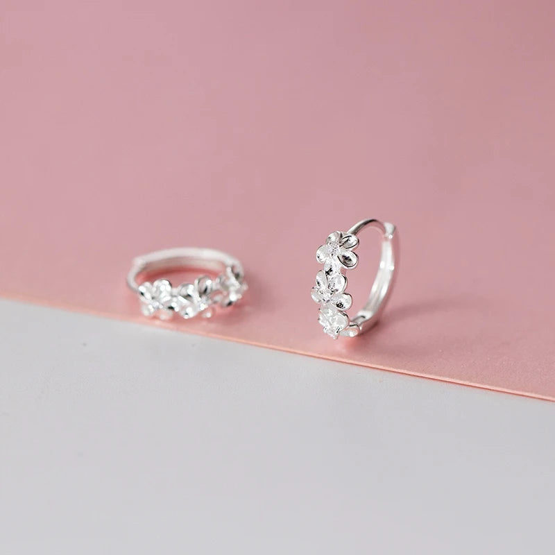 Brincos Argola Folhas Prata 925