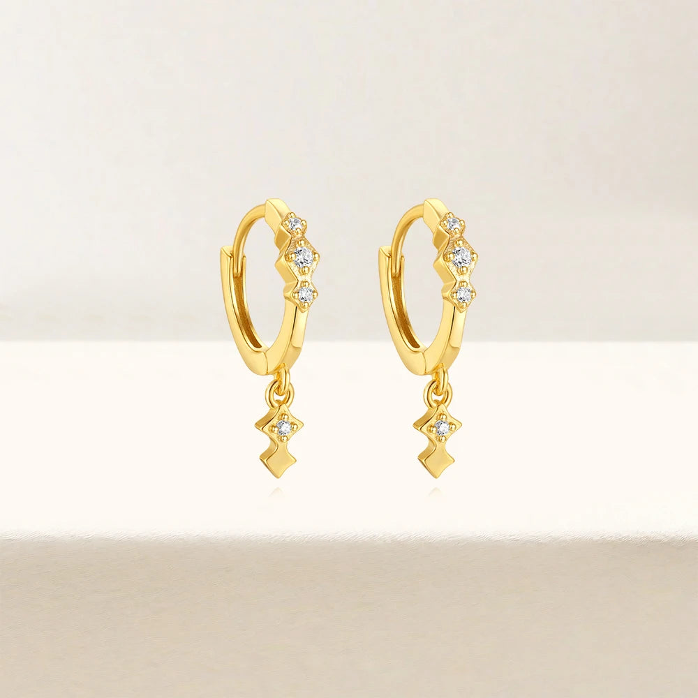 Brincos Argola Coroa com Zircônia Prata 925