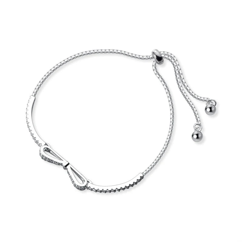 Pulseira Laço de Prata 925 com Zircônia – Elegância e Delicadeza