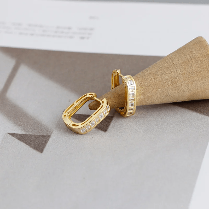 Brinco Lolita em Prata 925 com Zircônia e Banho de Ouro 18k