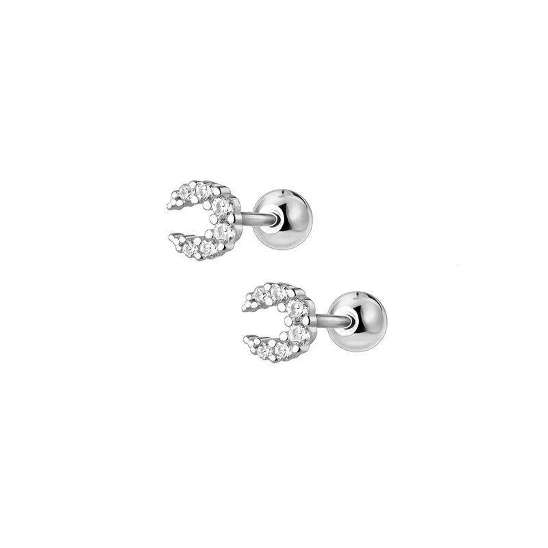 Brinco Stud Lua em Prata 925