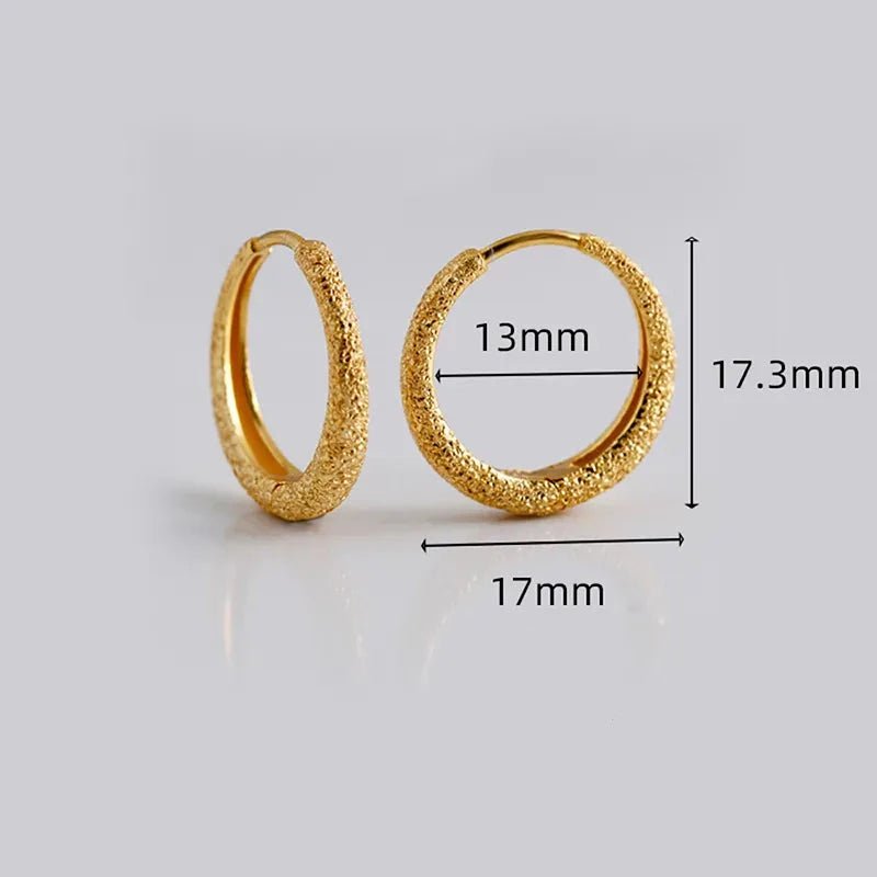 Brincos Argola Texturizada Fosca em Prata 925