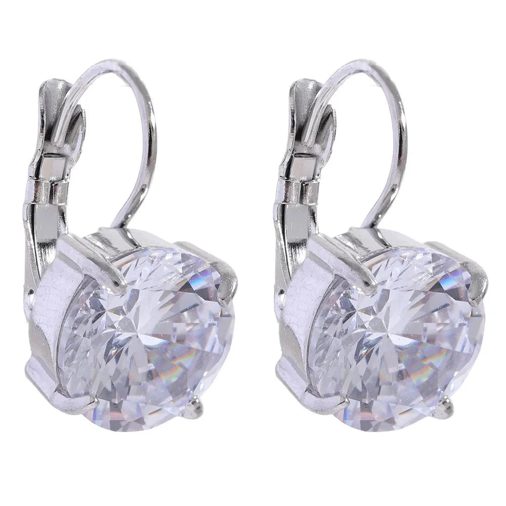 Brincos de Argola  Zirconia Cúbica -  Aço Inoxidável